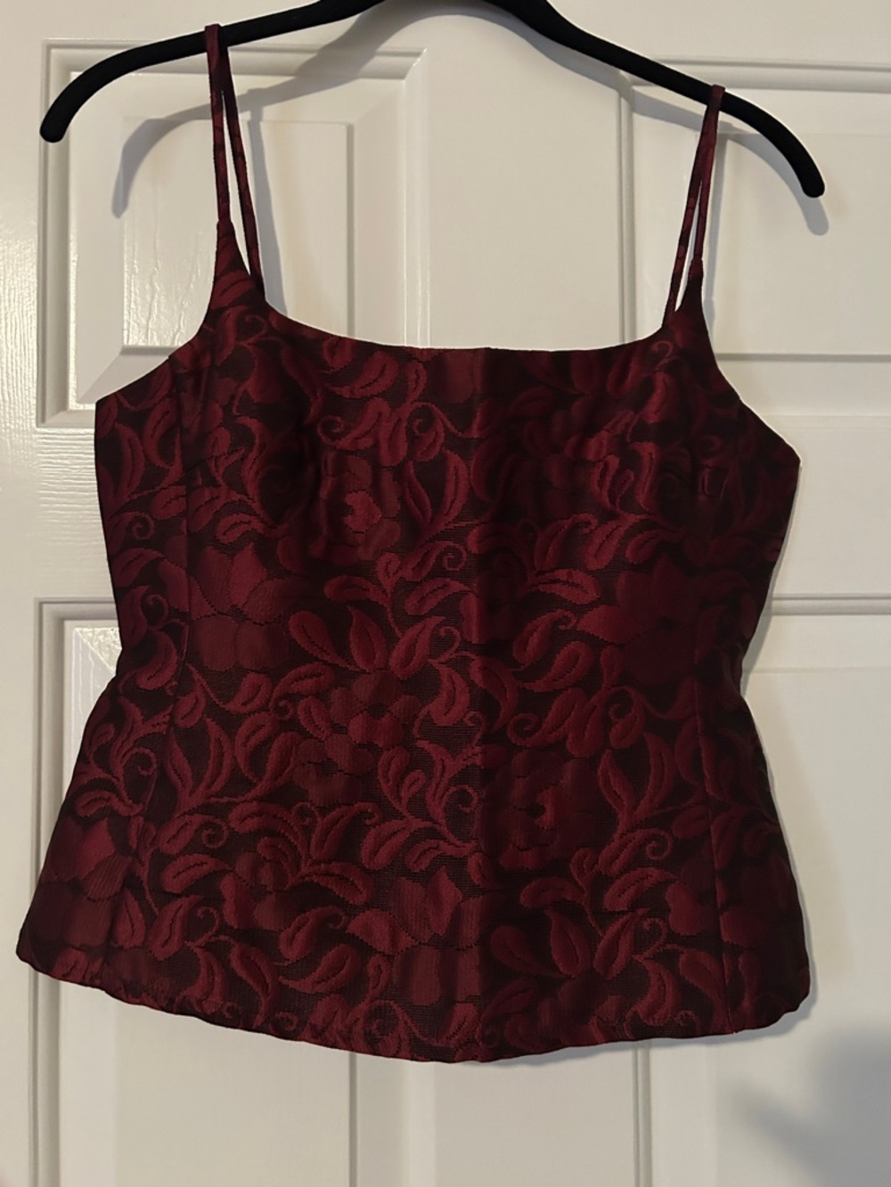 Women's Burgundy Floral Jacquard Cami